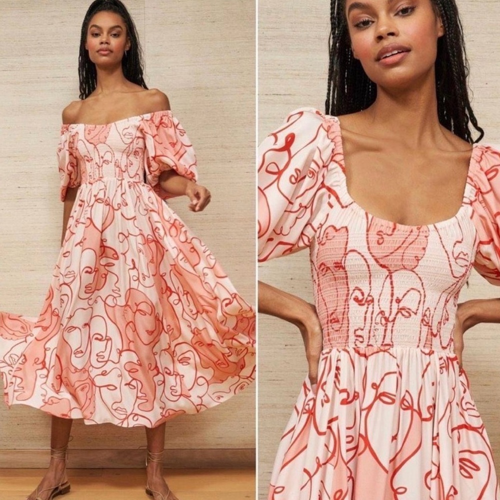 La Ligne Lola Shirred Silk Maxi Dress